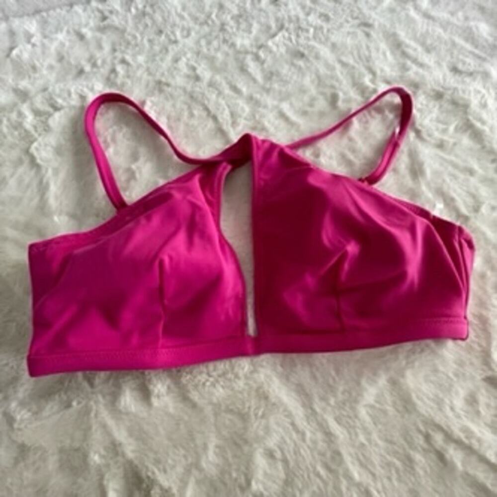NWOT new Shade & Shore Pink Bikini Top size 34D